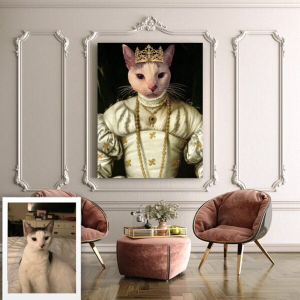 Noble Royal Queen Renaissance Custom Pet Art - Image 4