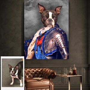 Royal King Armored Renaissance Custom Pet Art Canvas