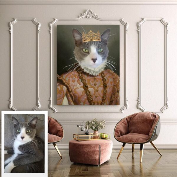 Amelia Queen Renaissance Custom Pet Art - Image 5