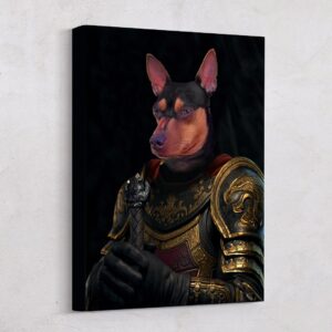 Golden Knight Custom Pet Art Canvas