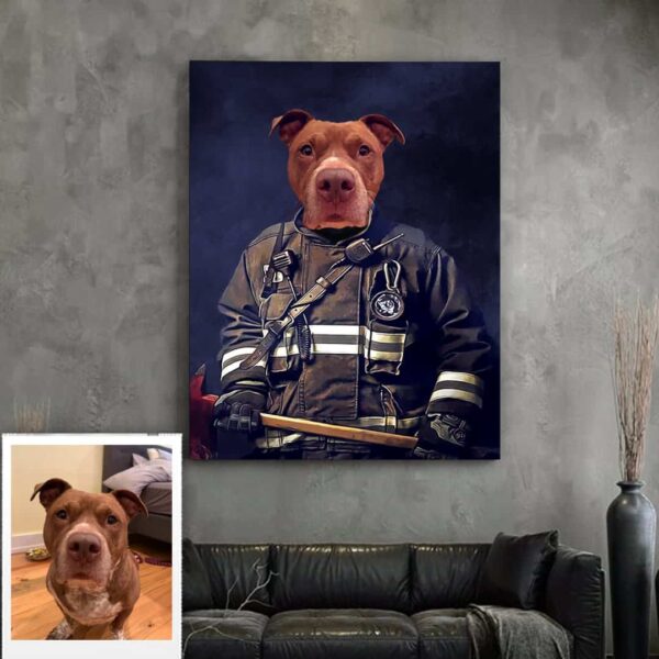 Fireman Custom Pet Art - Image 4