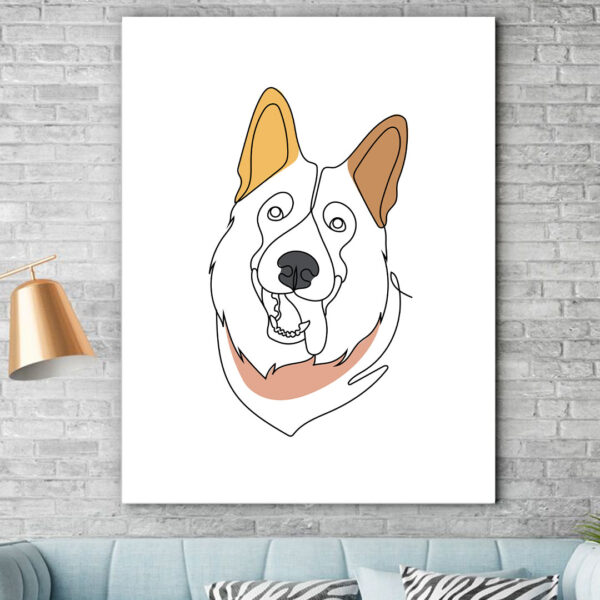 Colored Line Art Pet Custom Portrait - Image 4
