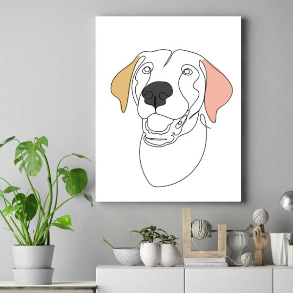 Colored Line Art Pet Custom Portrait - Image 2