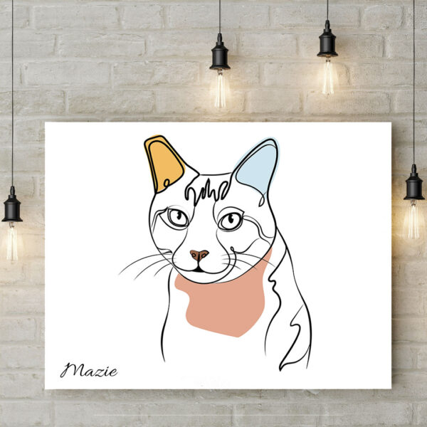Colored Line Art Pet Custom Portrait - Image 5