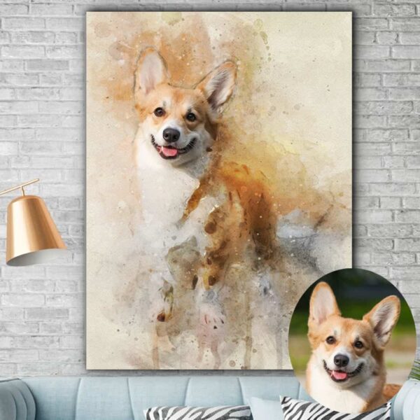 Custom Pet Watercolor Art Style