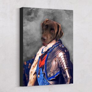 Royal King Armored Renaissance Custom Pet Art Canvas