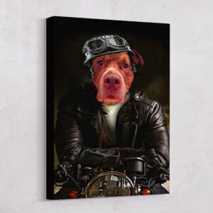 Biker Custom Pet Art Canvas