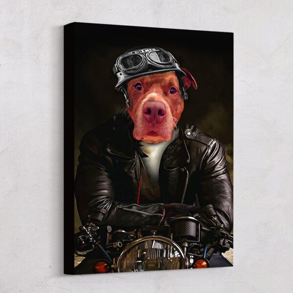 Biker Custom Pet Art Canvas