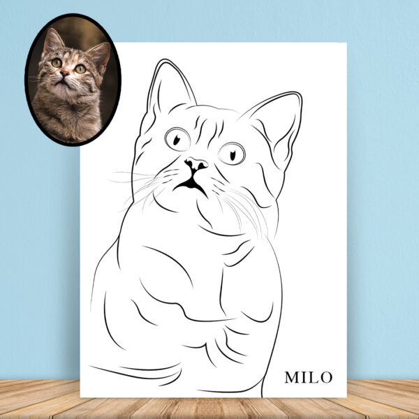 Detailed Line Pet Art Custom Portrait - Image 4