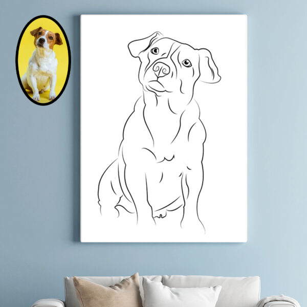 Detailed Line Pet Art Custom Portrait - Image 2