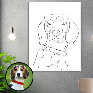 Detailed Line Pet Art Custom Portrait