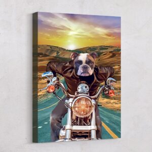 Harley Biker Custom Pet Art Canvas