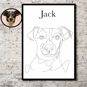 Single Line Art Pet Custom Portrait