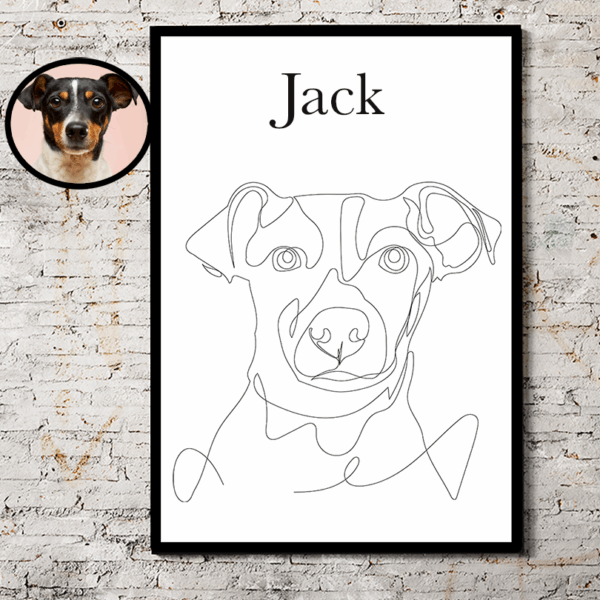 Single Line Art Pet Custom Portrait