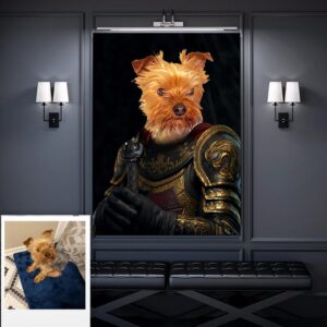 Golden Knight Custom Pet Art Canvas