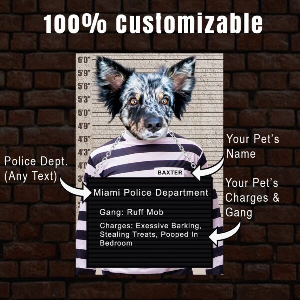 Mug Shot Inmate Custom Pet Art - Image 2