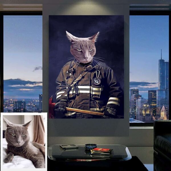 Fireman Custom Pet Art - Image 5