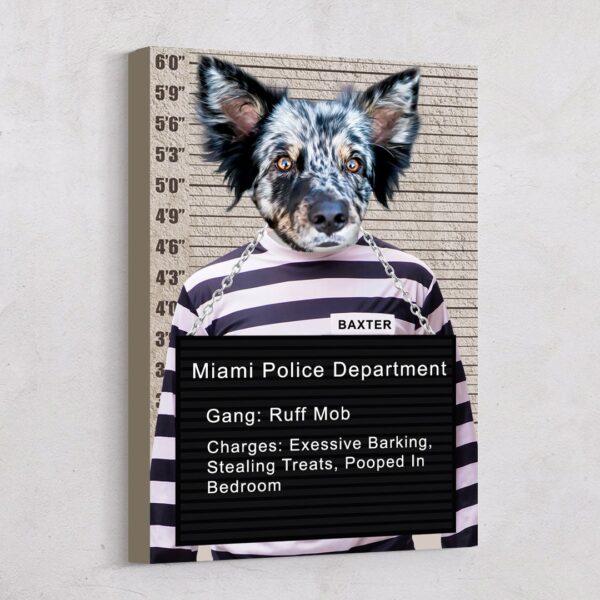 Mug Shot Inmate Custom Pet Art Canvas